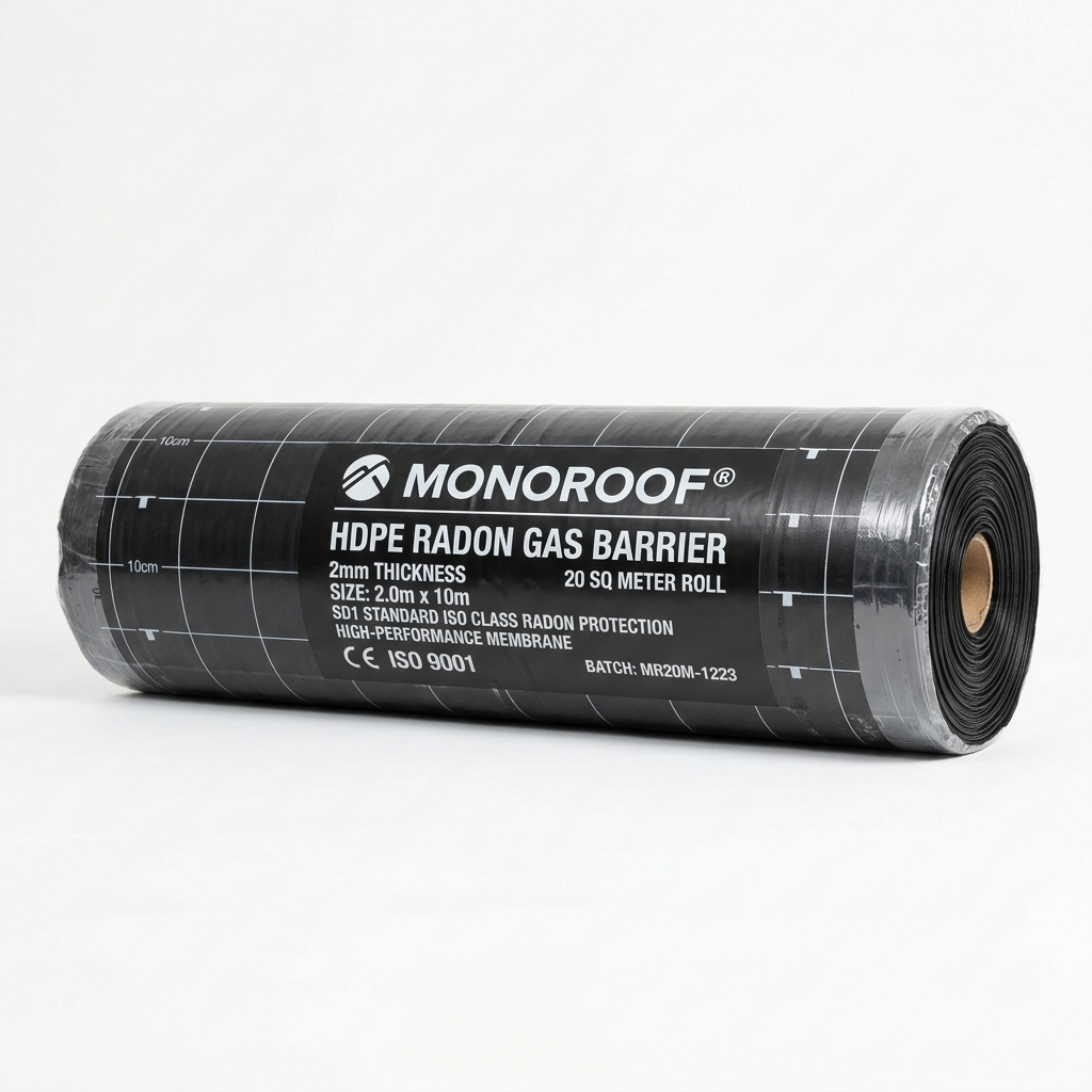 Моноруф мембрана радонозащита RADON-BARRIER HDPE 2 мм (рулон 20 м²), фото товара MONOROOF