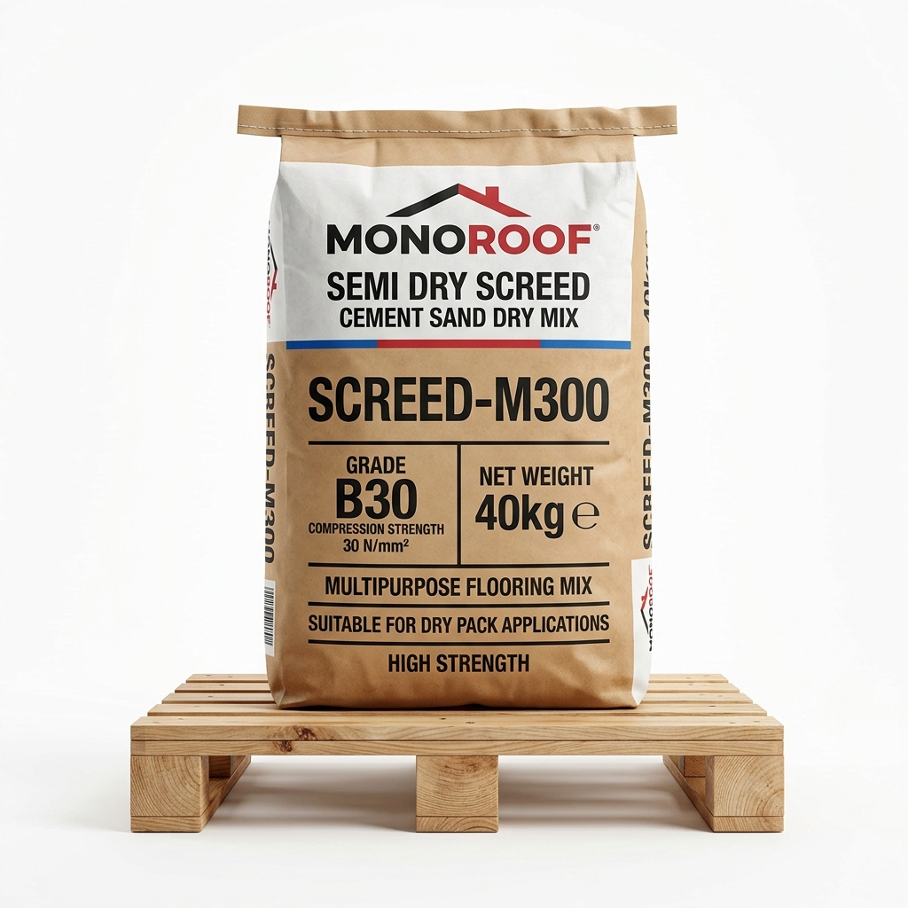 Моноруф смесь стяжки полусухой SCREED-M300 (40 кг), фото товара MONOROOF
